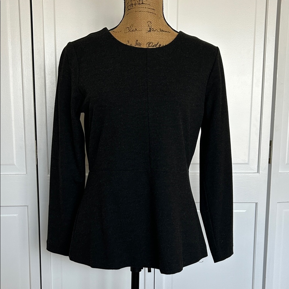 Ann Taylor Classic Black Peplum Top